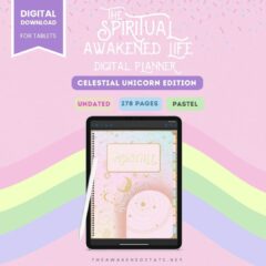 Digital Spiritual Awakened Life Planner Celestial Unicorn
